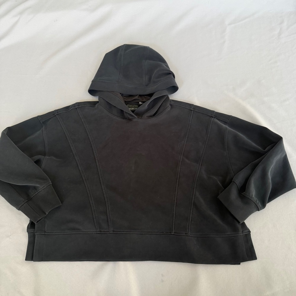 Bailey 44 Cropped Pullover Hoodie Modal Blend Boxy Sweatshirt Size XL